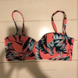 Pink palm bikini top